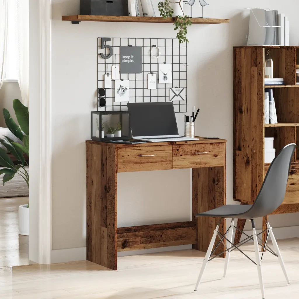 Scrivania | Tavolo da Ufficio Legno Antico 80x40x75 cm in Truciolato