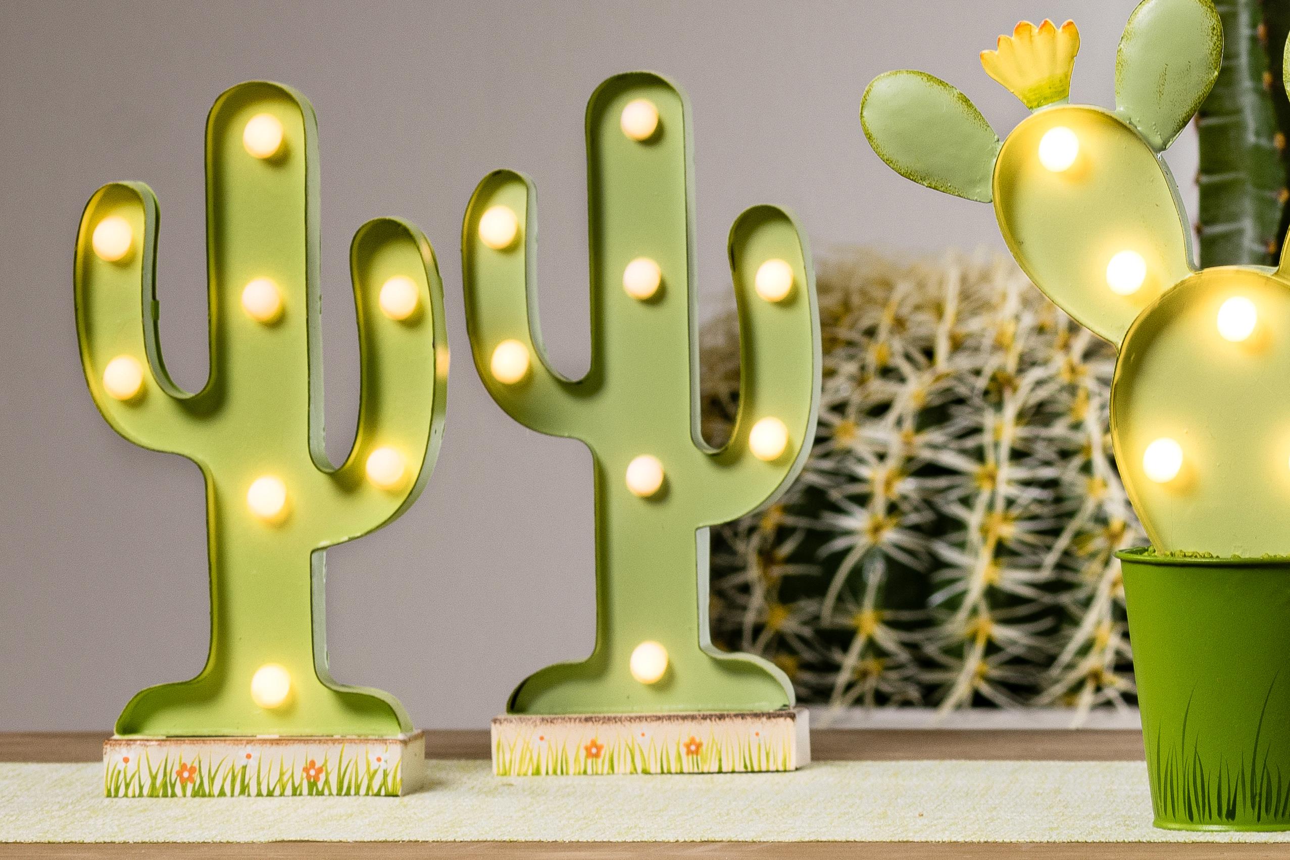 Lampada Cactus con Luci H 24 cm