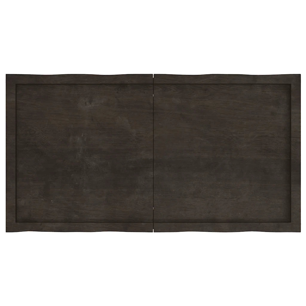 Piano Tavolo | Superficie Tavolo | Piano Scrivania Marrone Scuro 120x60x(2-4)cm Rovere Non Trattato