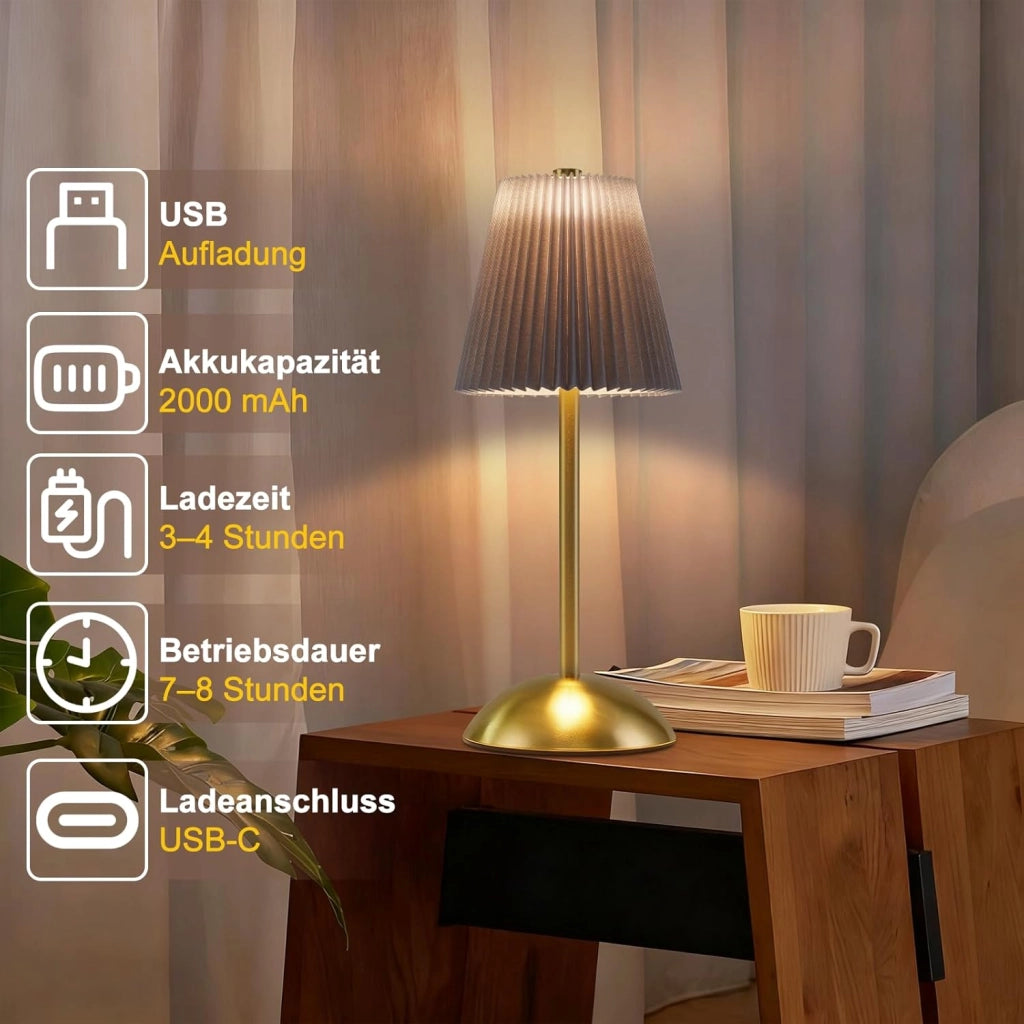 ZMH Lampada da tavolo LED set 2 pezzi verde wireless USB 3 temperature colore per camera letto soggiorno