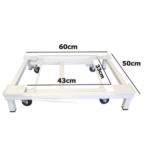 Carrello Base Rialzo per Lavatrice elettrodomestici fino a 300 Kg con ruote e leva di sollevamento 60x50 cm