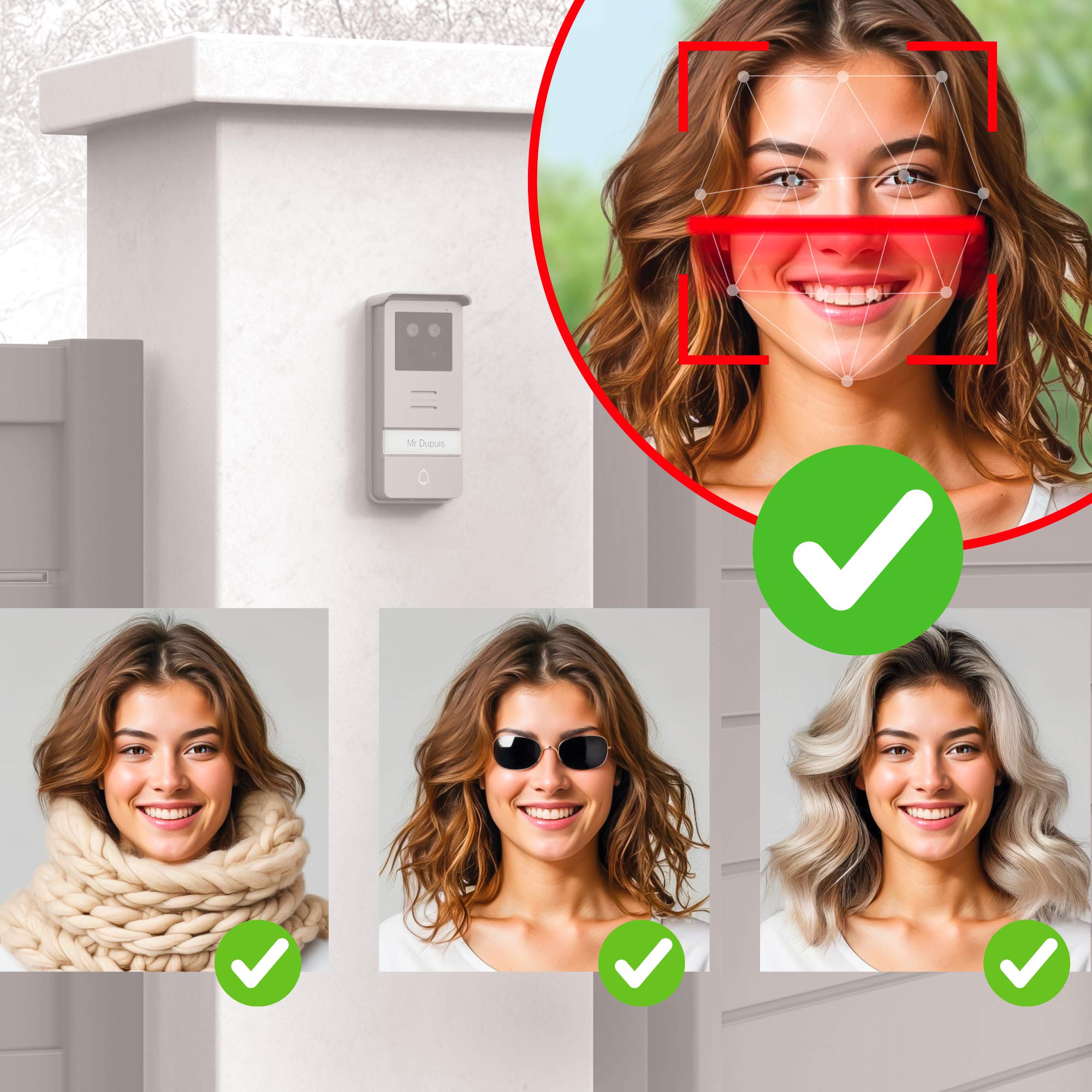 Videocitofono Smart Wi‑Fi 2 Fili con Riconoscimento Facciale – Thomson SmartFace 112278