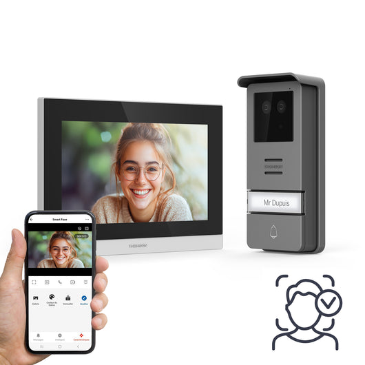 Videocitofono Smart Wi‑Fi 2 Fili con Riconoscimento Facciale – Thomson SmartFace 112278