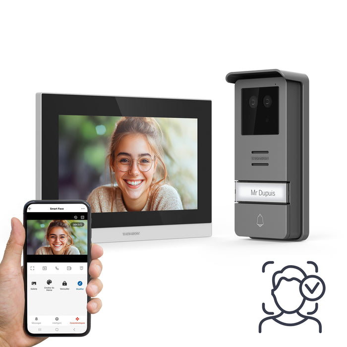 Videocitofono Smart Wi‑Fi 2 Fili con Riconoscimento Facciale – Thomson SmartFace 112278