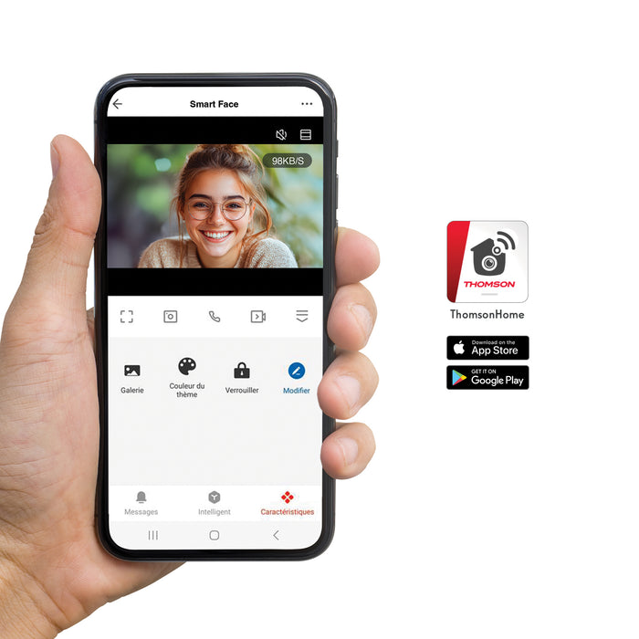 Videocitofono Smart Wi‑Fi 2 Fili con Riconoscimento Facciale – Thomson SmartFace 112278
