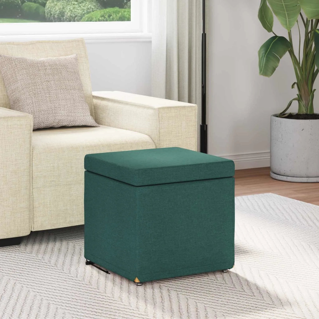 Pouf Verde Scuro 41 x 41 x 40 cm Tessuto e Legno Ingegnerizzato