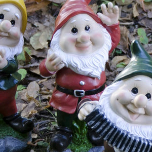 Nano da Giardino in poliresina Altezza 28 cm Statuetta Gnomo per esterno BRONTOLO - 7