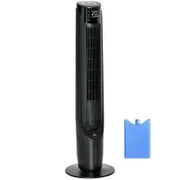 Ventilatore Colonnina Rinfrescante d'Aria 2 in 1,  4 Modalità, 3 Velocità, Telecomando, Timer, Oscillante, Nero