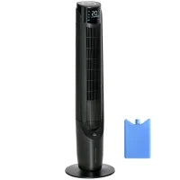 Ventilatore Colonnina Rinfrescante d'Aria 2 in 1,  4 Modalità, 3 Velocità, Telecomando, Timer, Oscillante, Nero