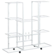 Portafiori | Sostegno per piante con Ruote 94,5x24,5x91,5 cm Ferro Bianco