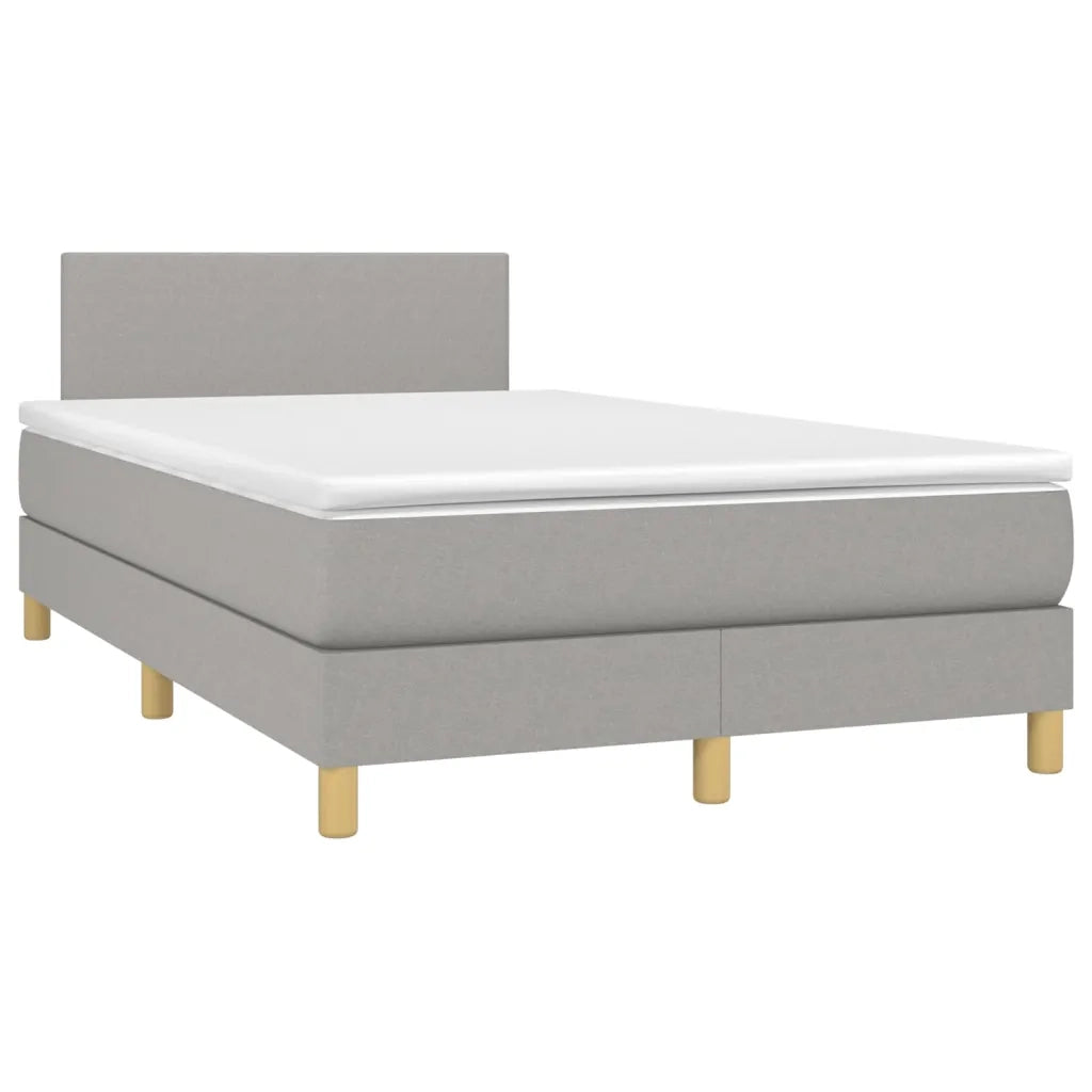 Giroletto a Molle con Materasso Grigio Chiaro 120x200cm Tessuto 3140441