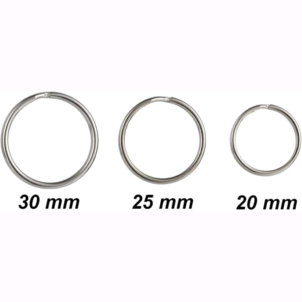 Anelli Portachiavi in acciaio nichelato da 25 mm per chiavi Conf. 100 pz