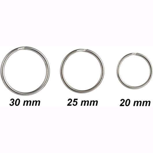Anelli Portachiavi in acciaio nichelato da 25 mm per chiavi Conf. 100 pz