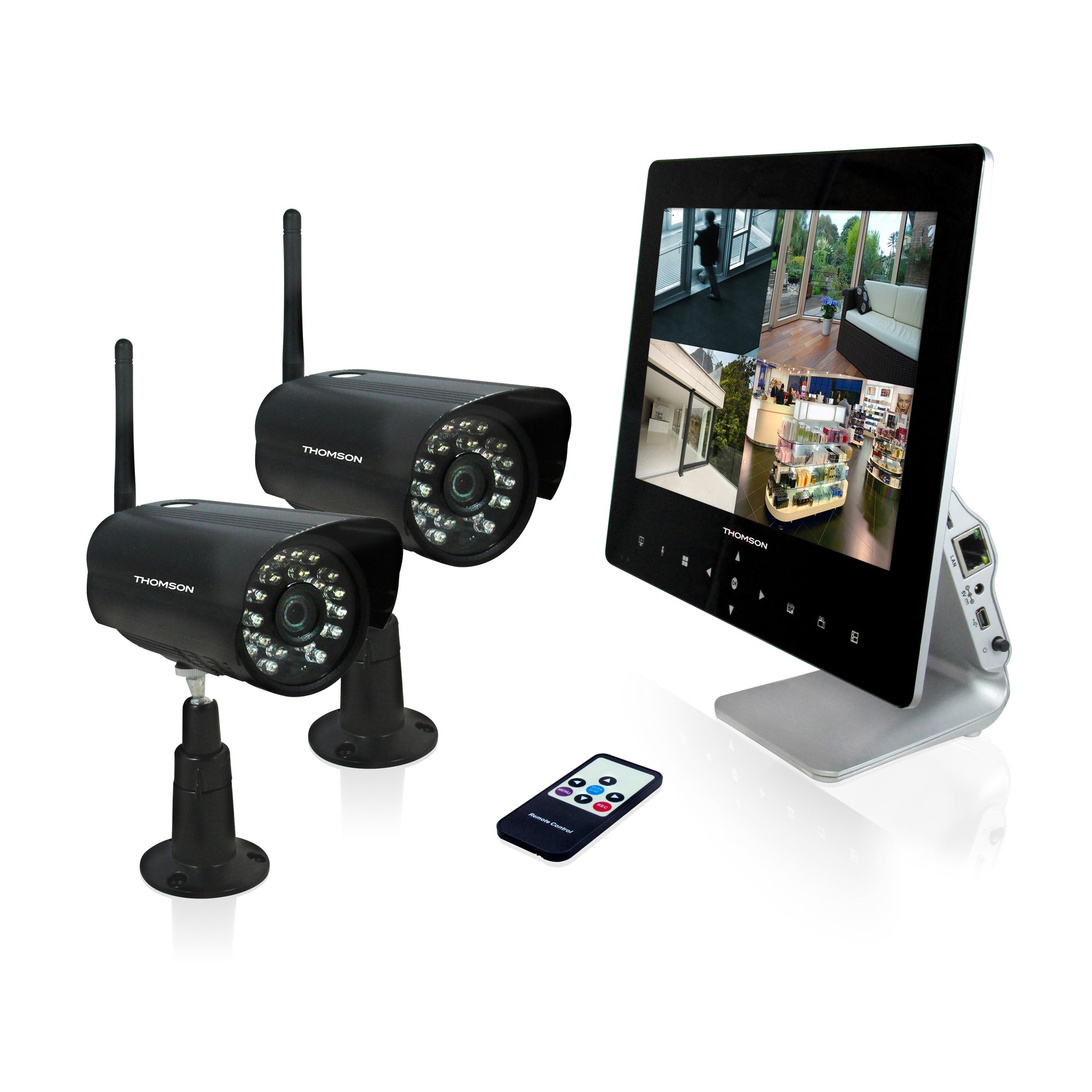Kit Videosorveglianza wireless digitale 4 Canali Thomson