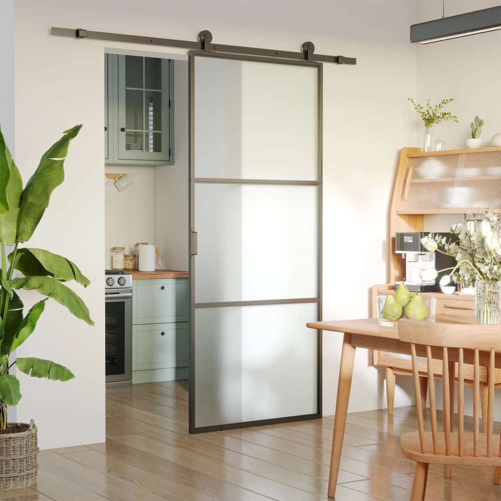 Kit accessori porta scorrevole 200 cm ¨C zephmum ¨C nero 200x40x0,6 cm