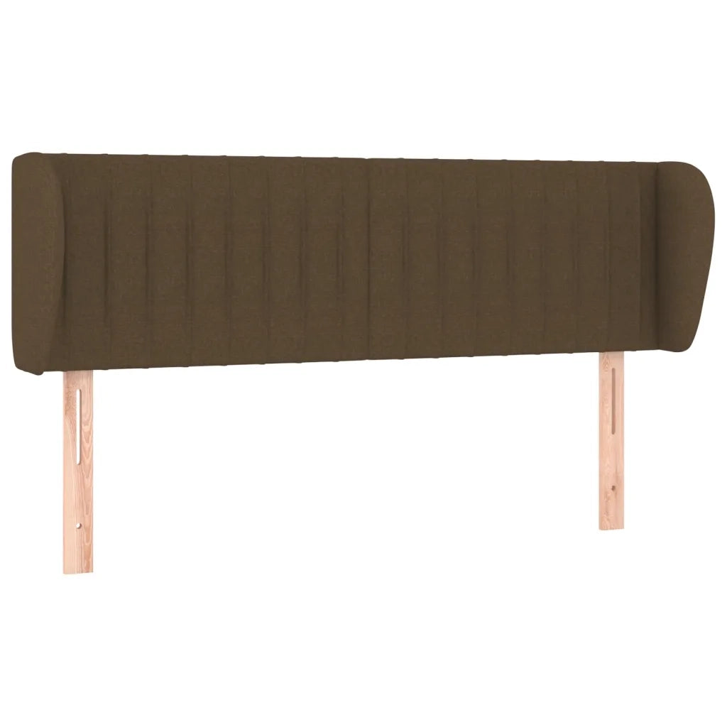 Testiera ad Orecchio-Testata con Orecchie Marrone Scuro 147x23x78/88 cm in Tessuto 397969