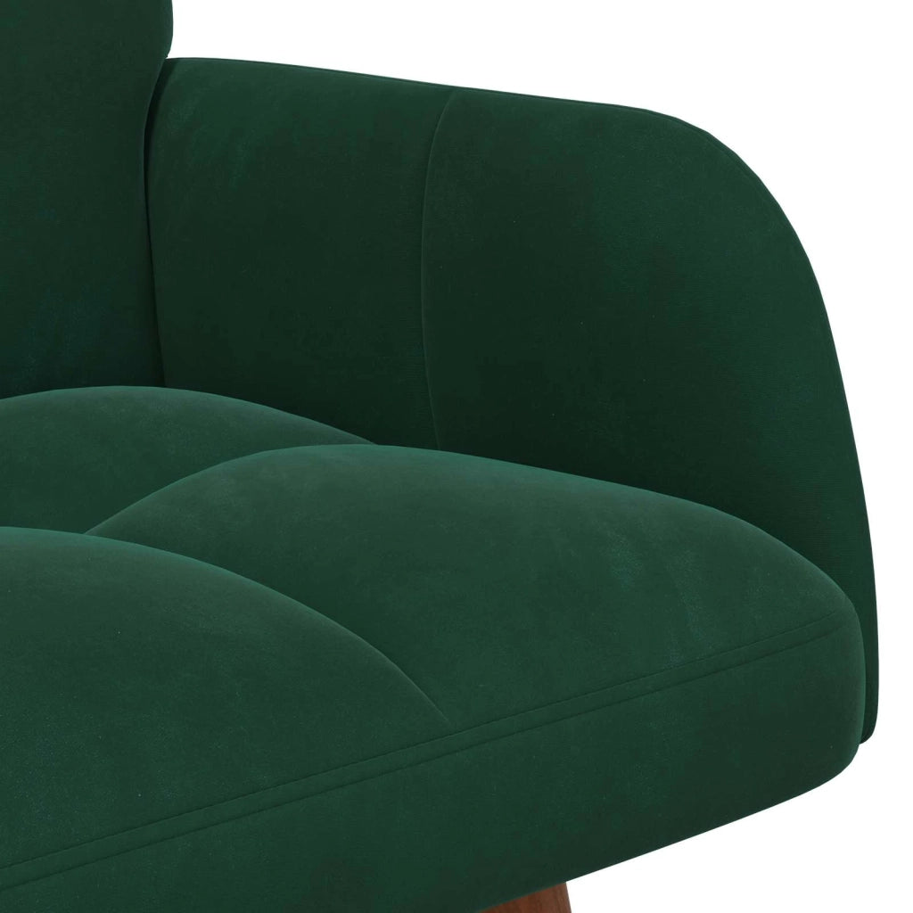 Sofa a Due Posti Verde Scuro 115 x 61 x 87 cm Velluto