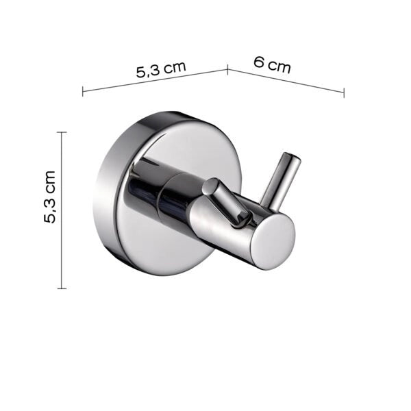 Appendiabiti doppio da muro in acciaio inox AISI 304 Gedy 5026 serie PROJECT Cromato