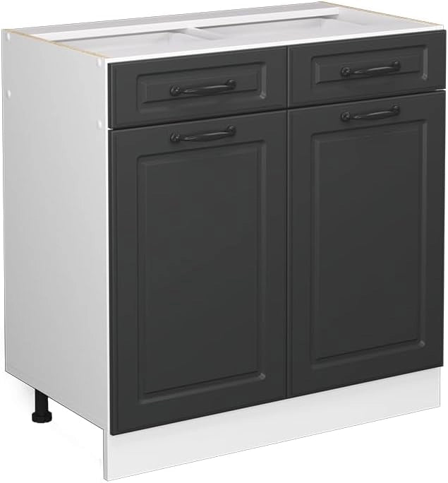 Frontale cucina R-Line, Antracite casa di campagna, 79.2 x 70.8 cm frontale del mobile per mobile base con cassetti