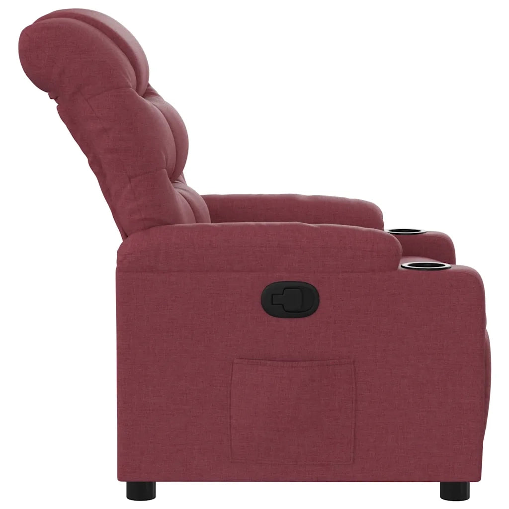 Poltrona | Sedia Relax Reclinabile in Tessuto Rosso Vino