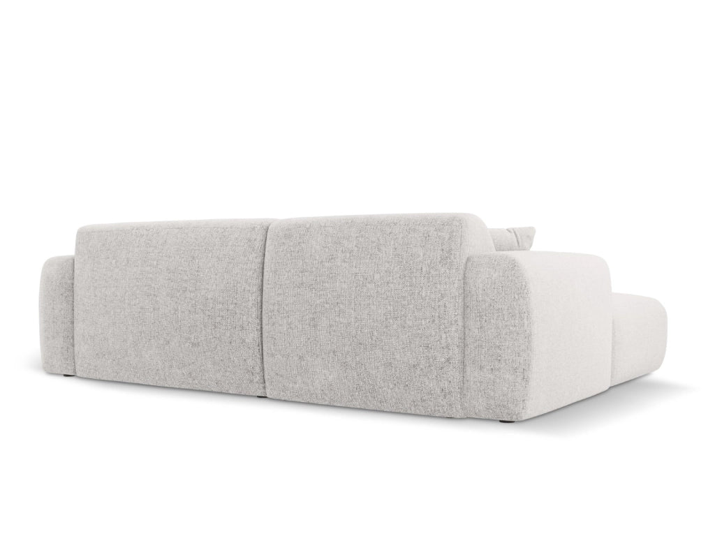 Cosmopolitan Design - Divano angolare destro "Nolio" 4 posti in ciniglia grigio chiaro 