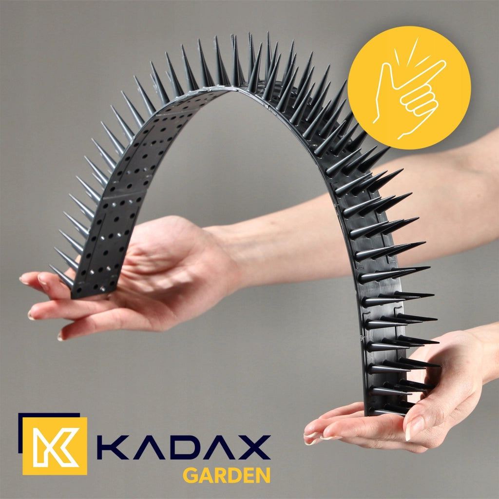 Punte anti-piccioni KADAX, 51 cm, in plastica densa e resistente, confezione da 12 pezzi.