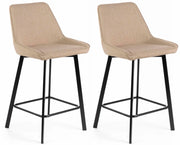 Set 2 Sgabelli 50x44xH94 cm in Tessuto Fox Beige