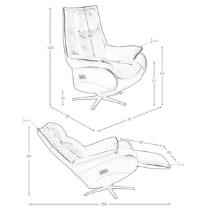 Poltrona girevole in pelle nera