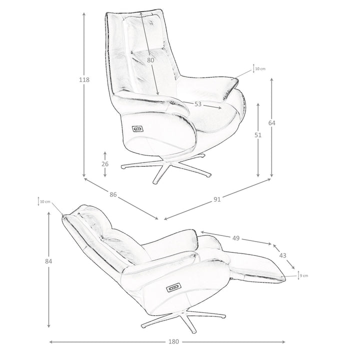 Poltrona girevole in pelle nera