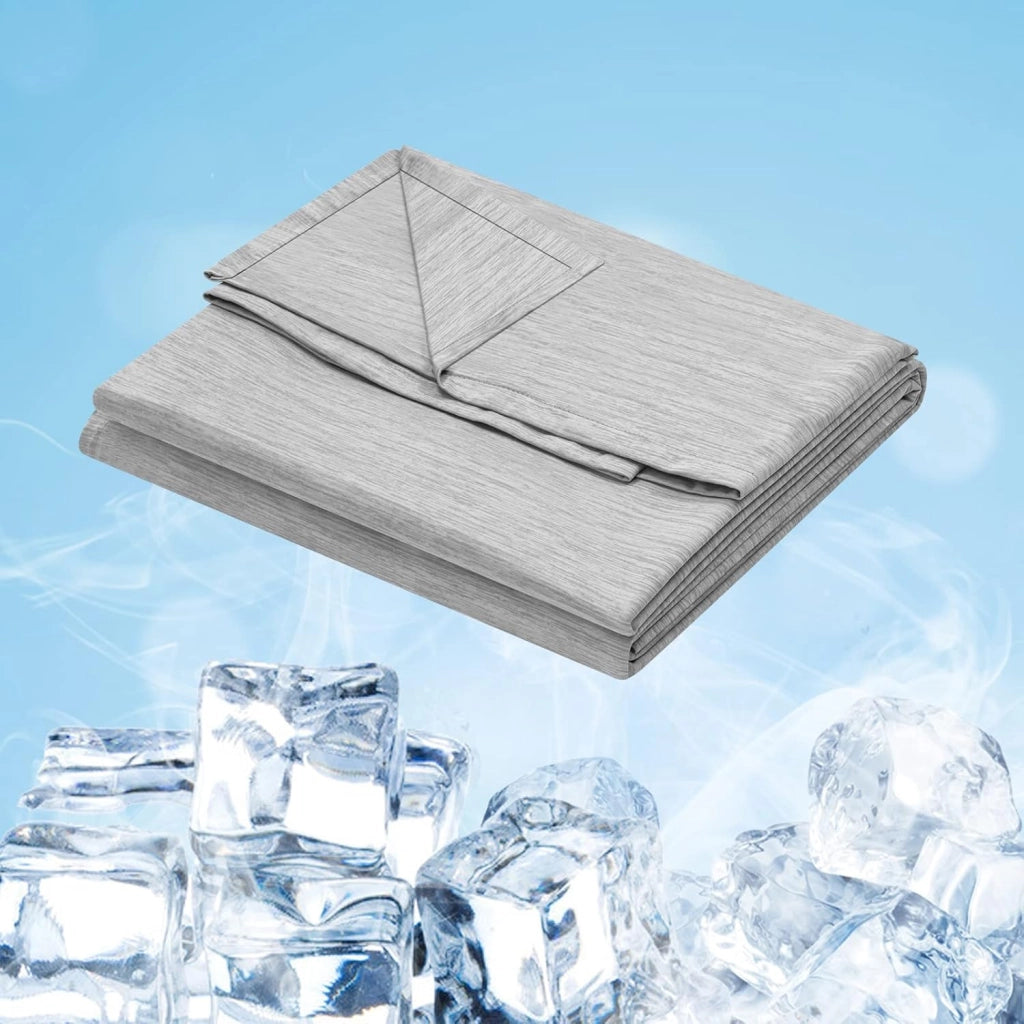 Coperta Estiva Coperta Refrigerante fibra superfine Rinfrecante in Tessuto Arc-Chill Fibre di Raffreddamento Antiallergenico Traspirante per Letto Divano, 220 x 240cm Blu