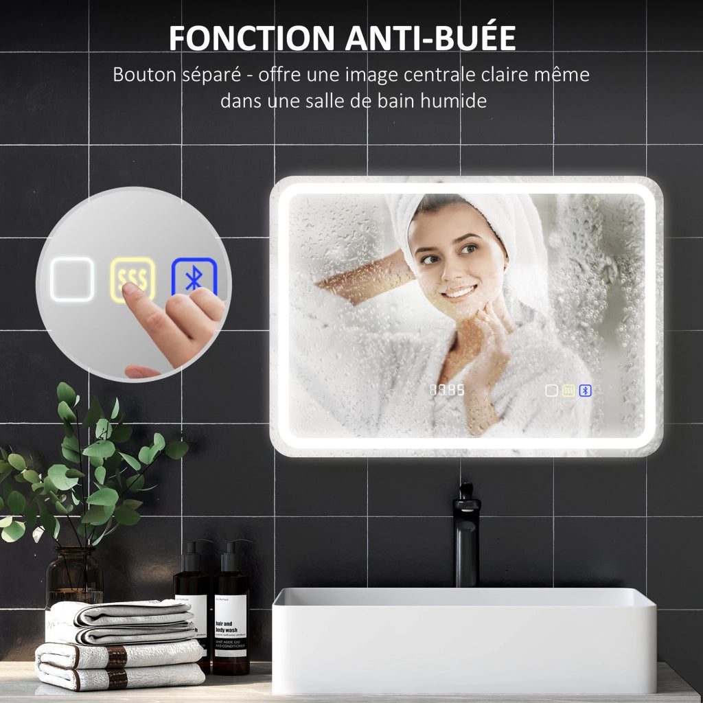 Specchio da Bagno con LED e Bluetooth ¨C Xylo ¨C 50x70 cm Antiappannamento