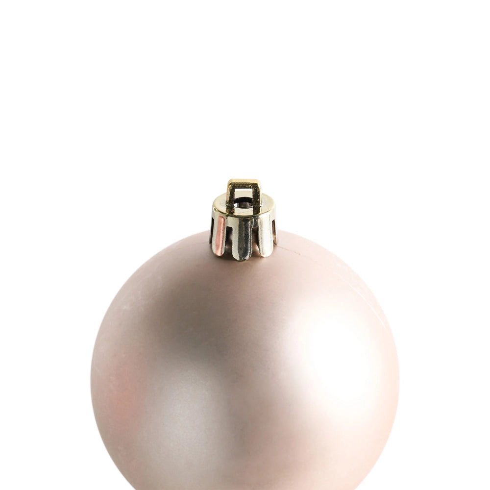 Set di 60 palline di Natale in plastica Decorazioni da appendere all'albero Stile tradizionale Glitter rosa