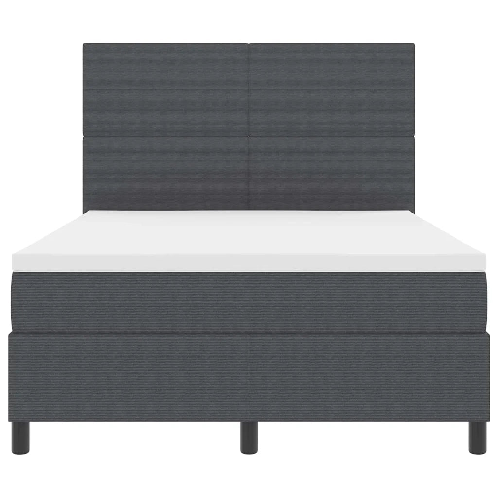 Letto a molle con testiera Grigio Scuro e Bianco 140 x 190 cm 3337556