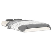 Letto singolo | Letto per adulti | Giroletto Bianco 90x190 cm Single in Legno Massello di Pino