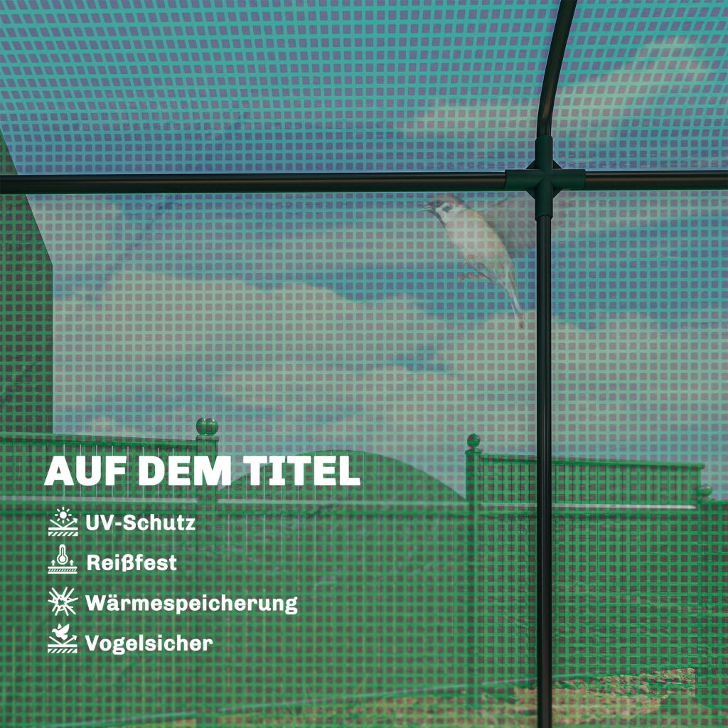 Serra da giardino in acciaio con rete e porta a rullo ¨C Minimal ¨C Verde 200x75x188 cm