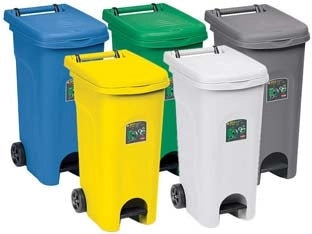 BIDONE URBAN ECO SYSTEM CON PEDALE LT.80- - cm.51x40x79,5h. - blu - 1 pezzi STEFANPLAST
