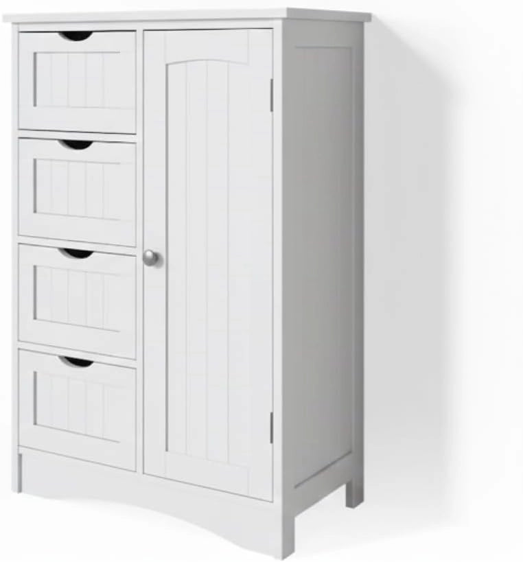 Cassettiera da bagno Bianco, Bianco, 55 x 81 cm, per conservare e abbinare con mobili da bagno Bianco