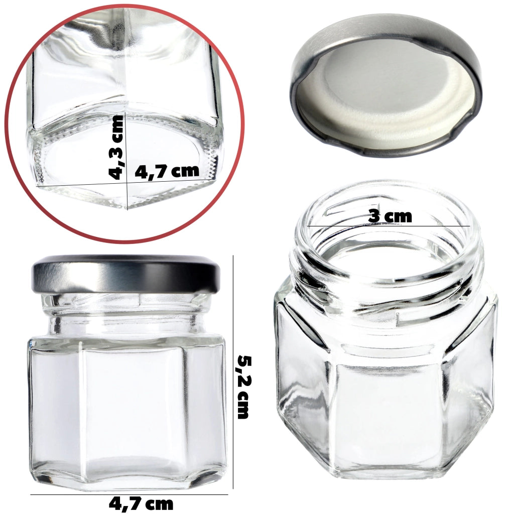 KADAX Contenitori per spezie, barattoli in vetro da 30 ml per spezie e miele, confezione da 6 pezzi