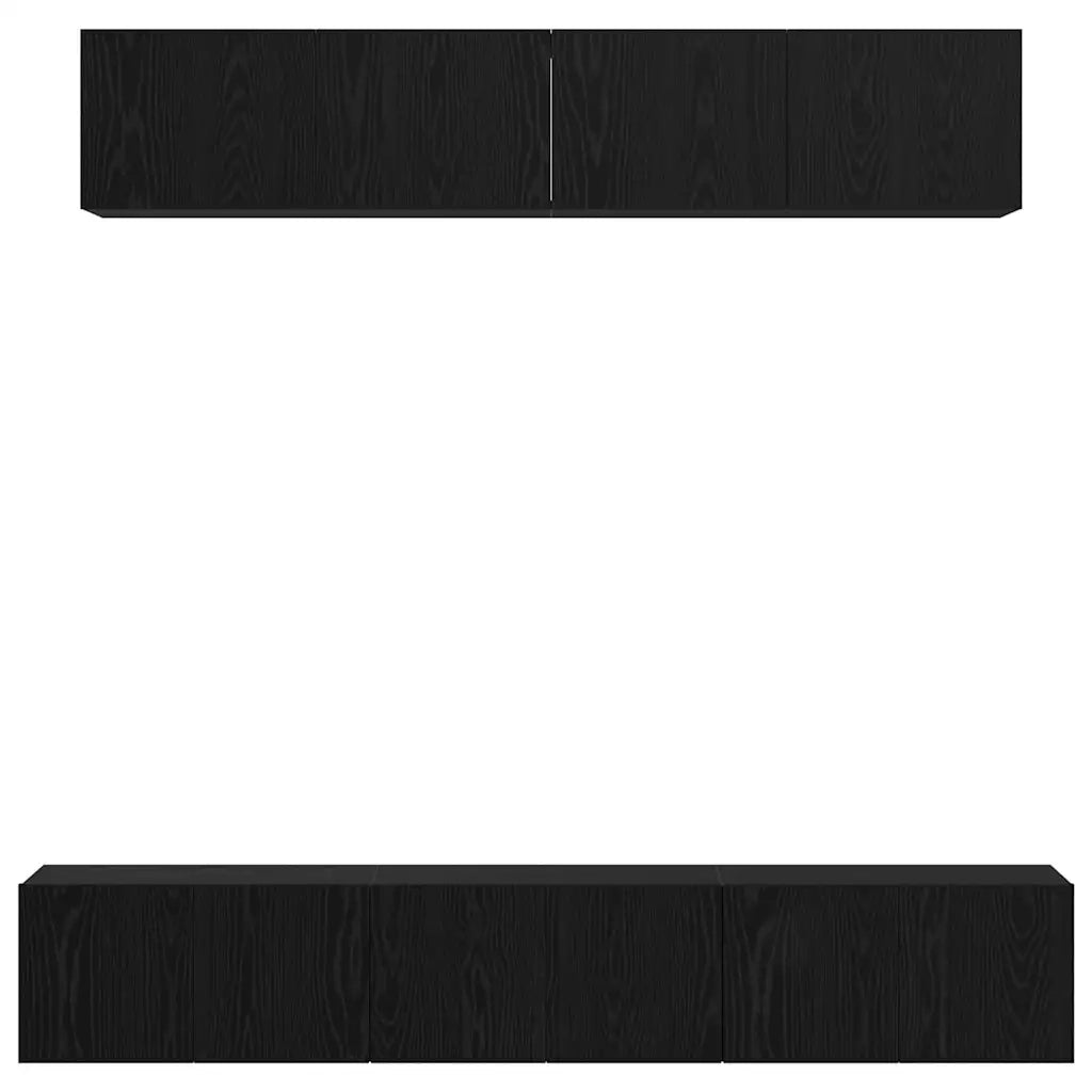Set mobile TV 5 pcs Rovere Nero Legno multistrato 3393214