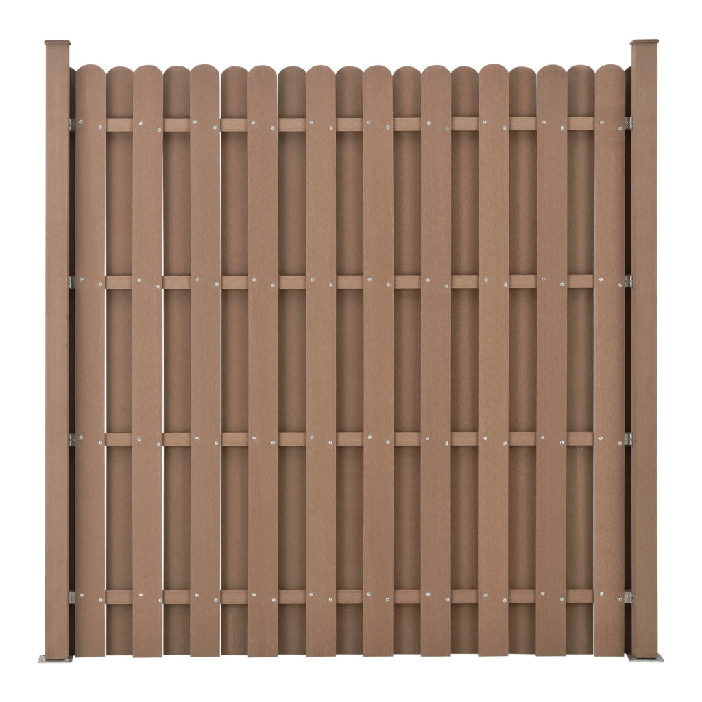 Recinzione in WPC per Giardino Staccionata a Doppia Faccia Steccato Alto 185 cm Lungo 376 cm Marrone NEU.HOLZ