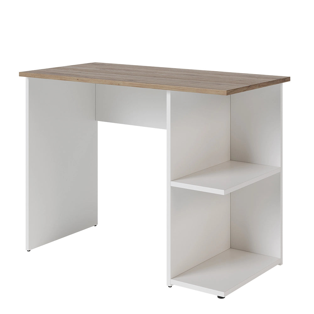 Vicco Scrivania con ripiani Bianco/Artisan 100 x 50 cm