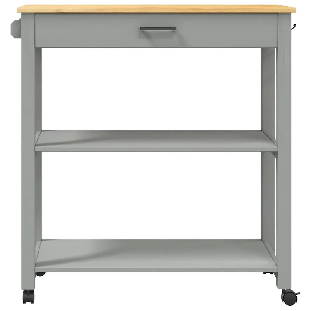 Carrello da Cucina MONZA 84x40x88,5 cm in Legno Massello di Pino 376104