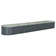 Fioriera rialzata per piante e fiori giardino 400 x 80 x 44 cm acciaio zincato grigio 02_0001051