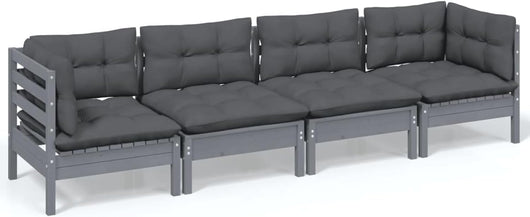 Mobili da giardino 4 pezzi con cuscini, set da giardino, set da giardino, mobili da giardino, mobili da giardino, set da giardino, divano da giardino, terrazza in legno massello di pino