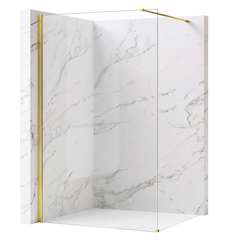 Parete Doccia Rea Flexi Transparent / Gold 90