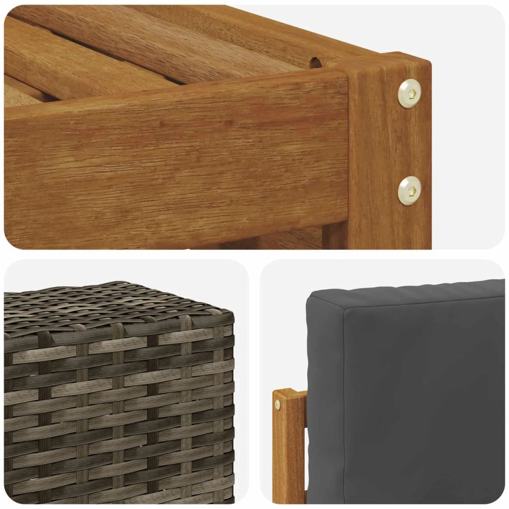 Set di divani da esterno 5 pz Naturale e Antracite 3384008