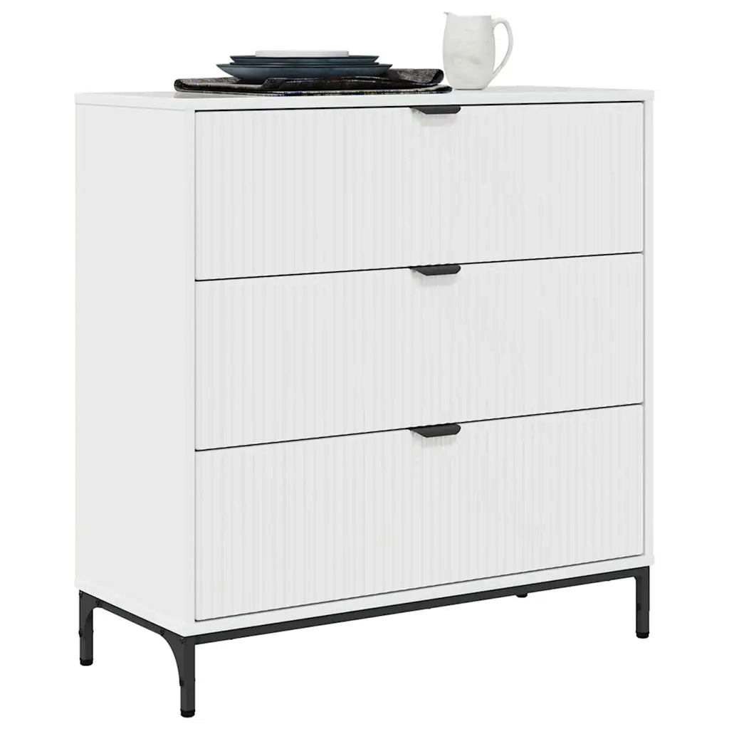 Credenza Bianco Lucido 79,5 x 33 x 82 cm Legno multistrato 883438