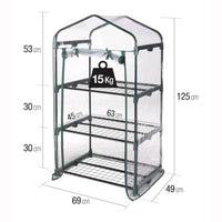 Serra da Giardino 3 Ripiani con copertura in PVC impermeabile 69x49x125H cm
