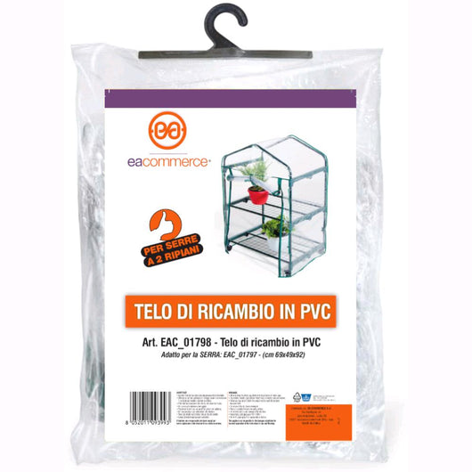 Telo di ricambio in PVC Impermeabile per Serra da Giardino 2 Ripiani