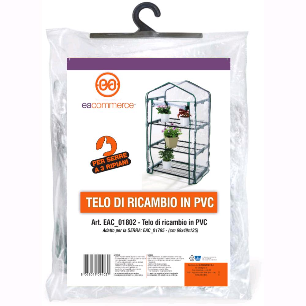 Telo di ricambio in PVC Impermeabile per Serra da Giardino 3 Ripiani